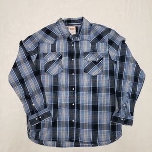 Levi's Pearl Snap Cowboy/Western Plaid Mens Shirt